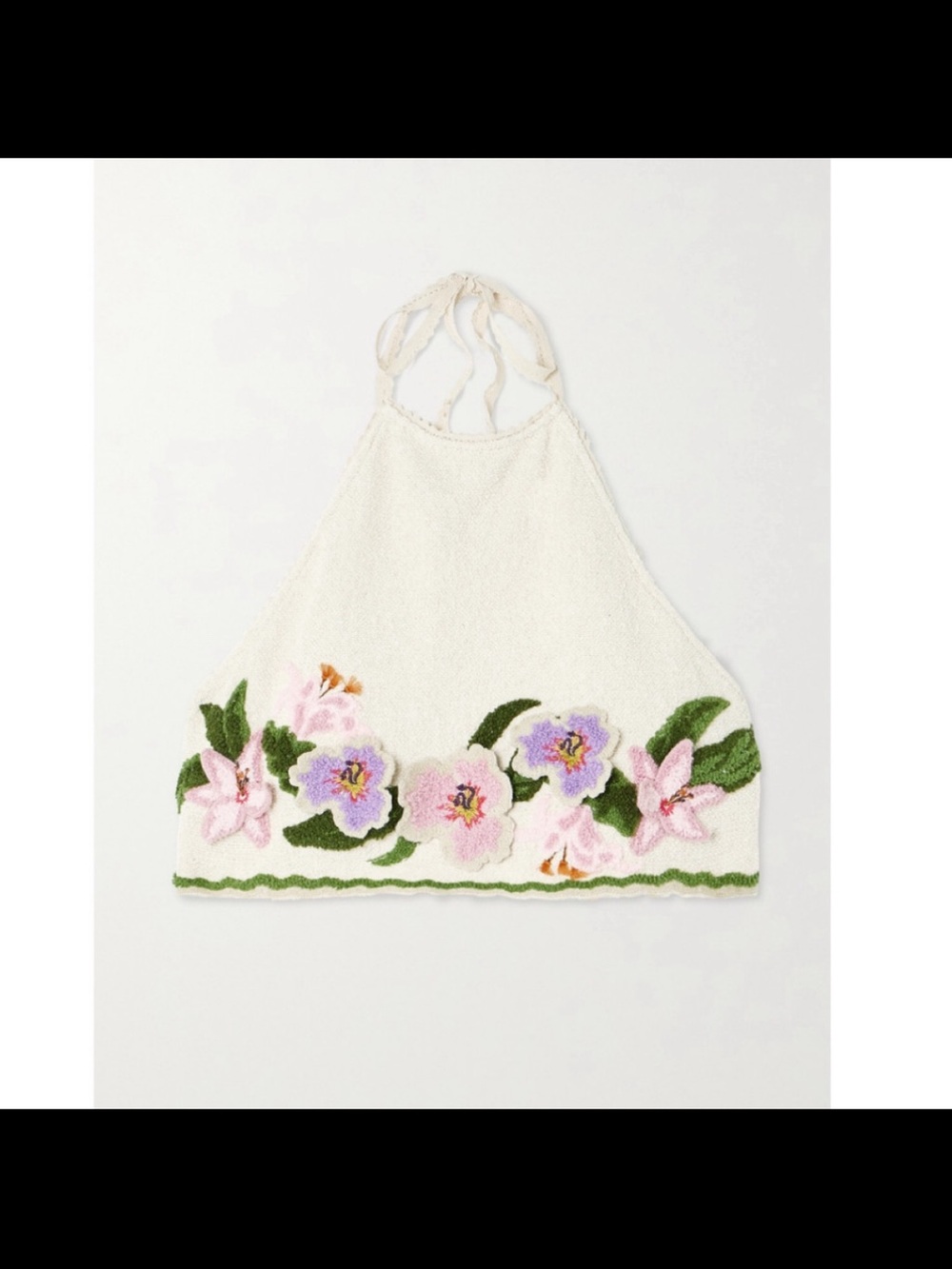 Agua by Agua Bendita Cream Embroidered Floral Pencil Skirt - Picture 7 of 9